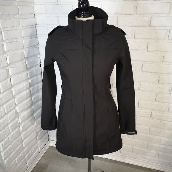 Cloudveil Ladies Size XS Black Faux Fur Lined Soft Shell Jacket with Hood - Picture 1 of 14